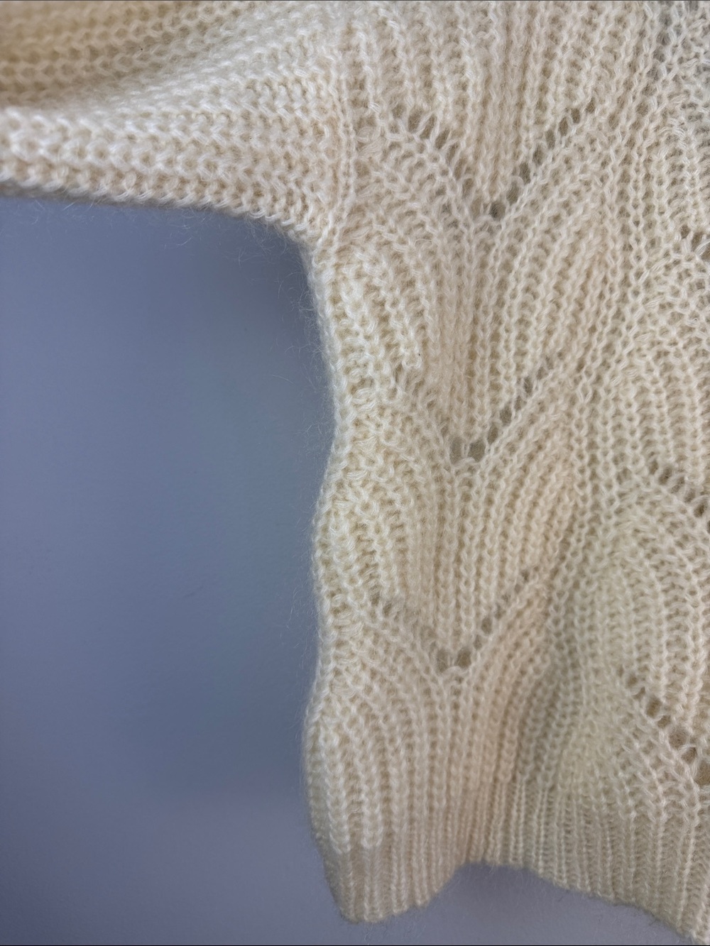 Sezane Pull Simone Knit Jumper Sweater Open Knit XS Mohair Wool Clean Beauty - Picture 5 of 16